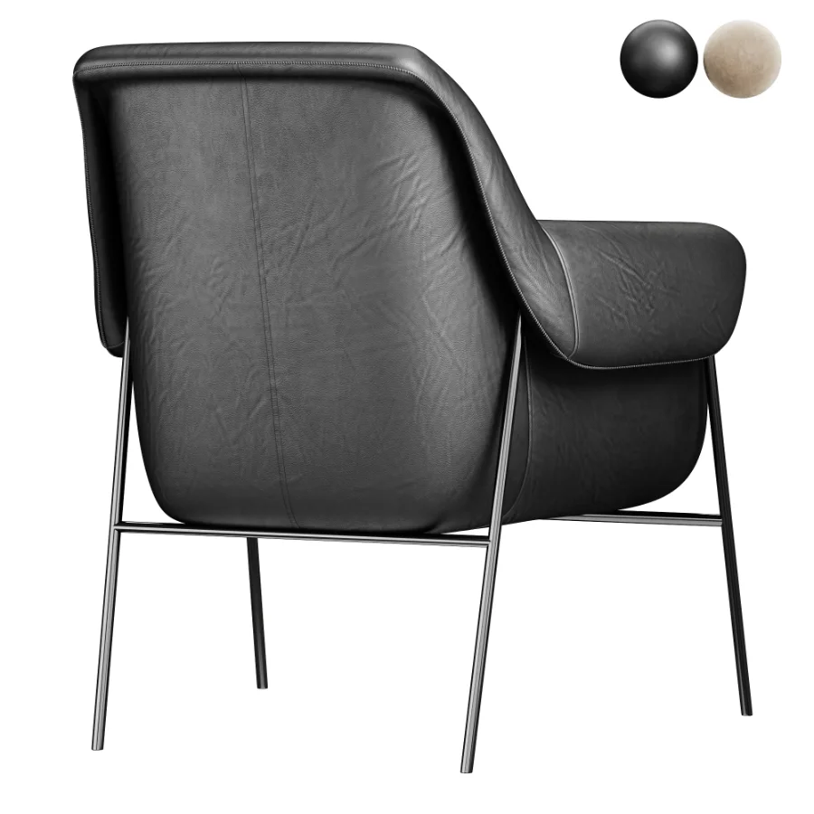 CONTEMPORARY_LEATHER_METAL_FRAME_CLUB_CHAIR - Image 3