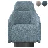 Swivel_fabric_armchair_with_armrests_and_headrest - Thumbnail 2