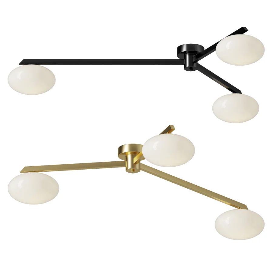 Modern Flush Mount Ceiling Fixture Glass Shades G9 - Image 1