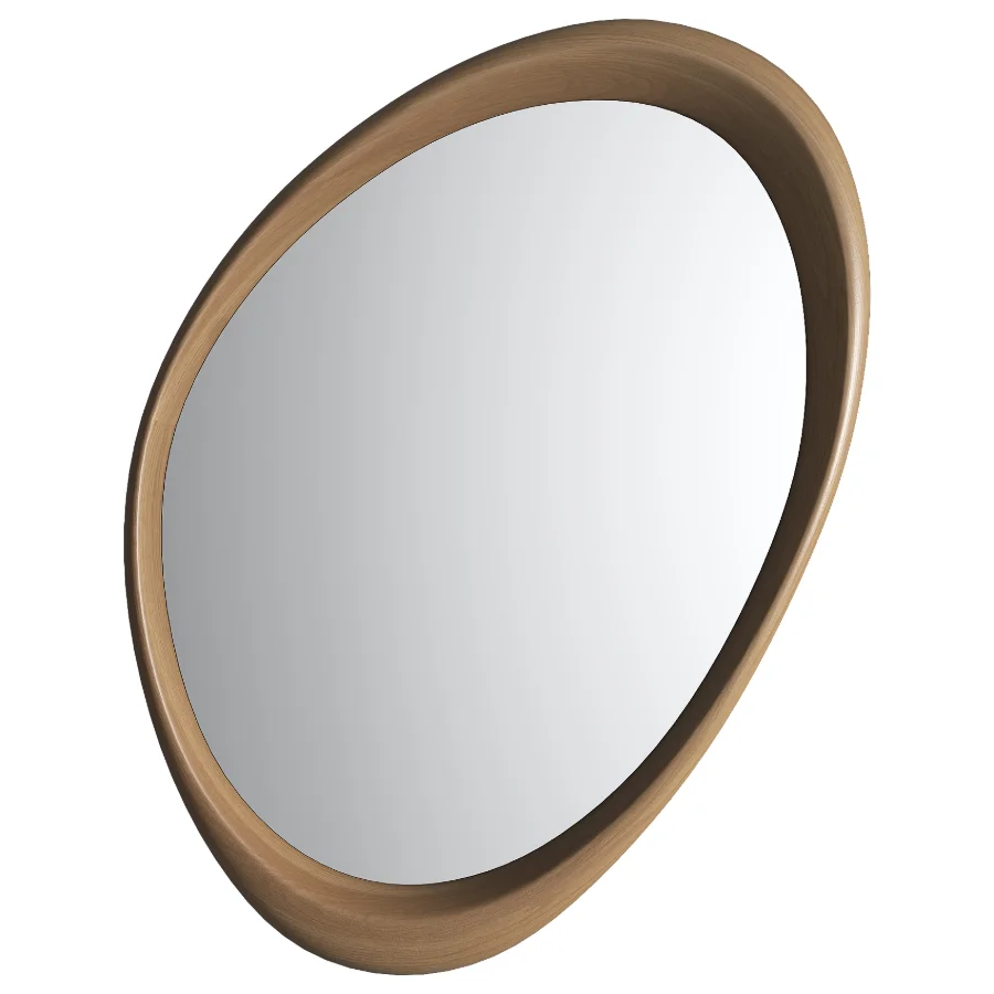 Asymmetrical Wooden Frame Mirror 02 - Image 1