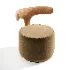 Modern Designer Wooden Armchair with Fabric Seat - Thumbnail 2