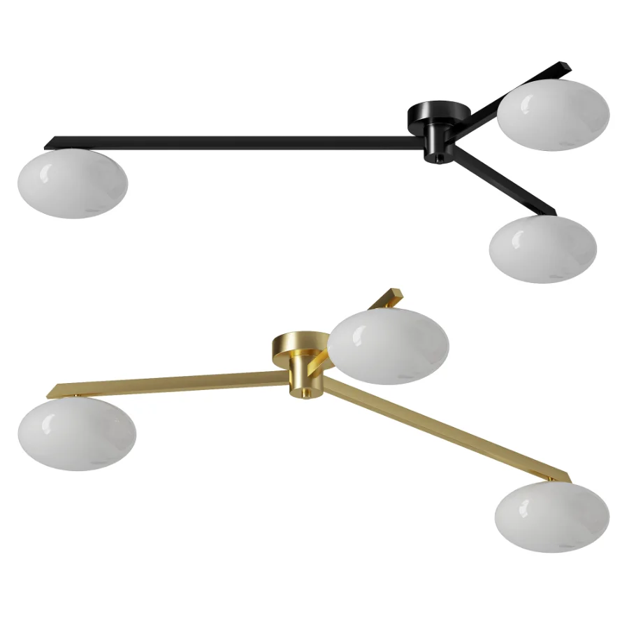 Modern Flush Mount Ceiling Fixture Glass Shades G9 - Image 3