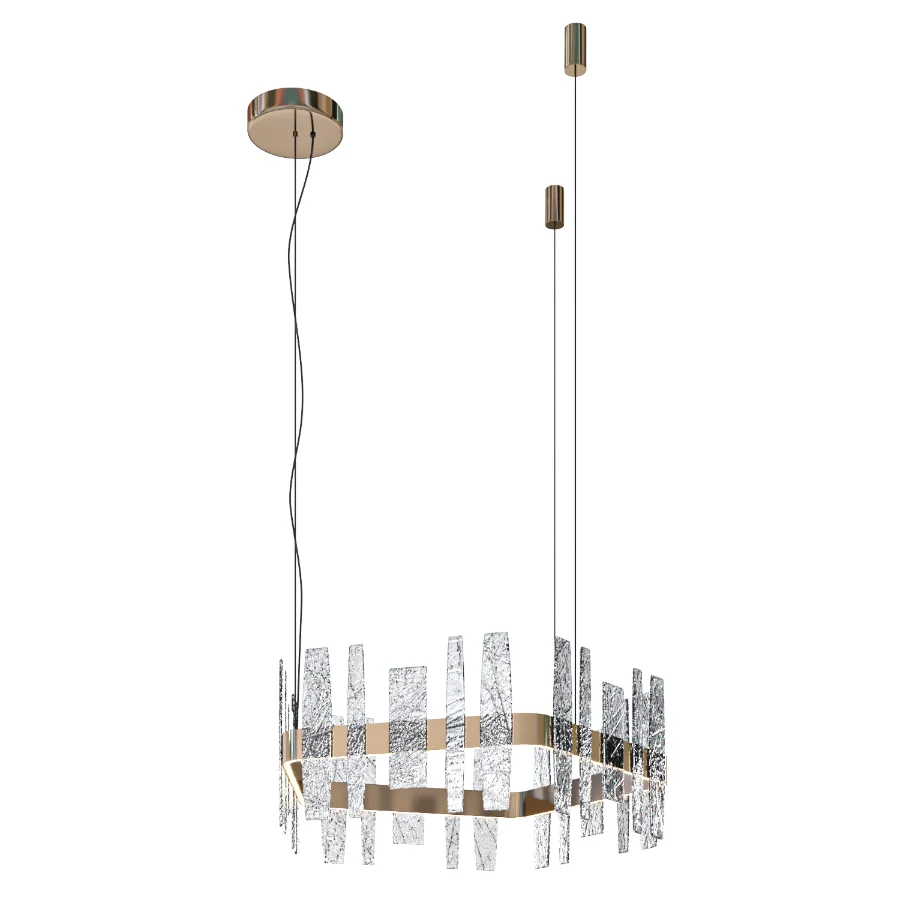 Forest Glass and Brass Chandelier - Image 5