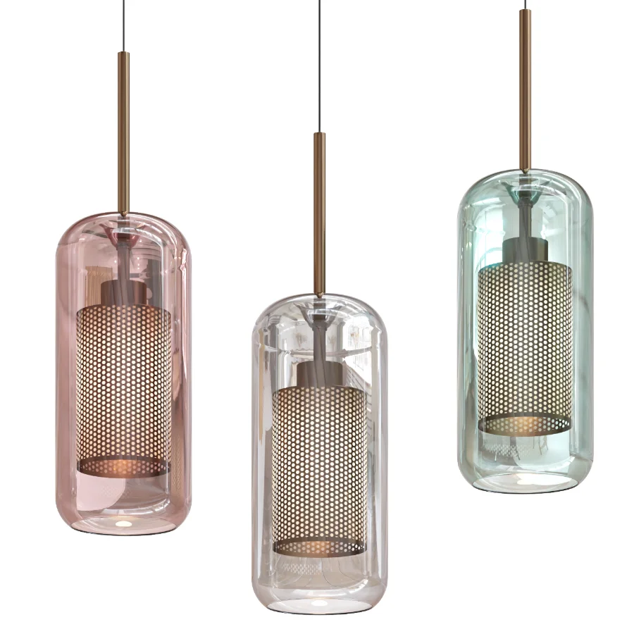 Chiswick Glass Shade Brass Fitting Pendant Light - Image 3