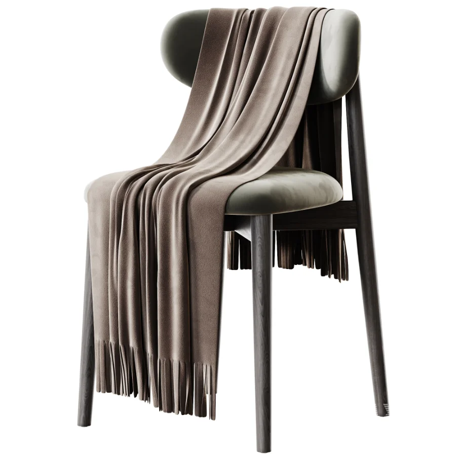 Thorvall Velour Black Chair - Image 2