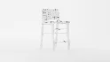 Taj White Leather Strap Bar Stool - Thumbnail 7