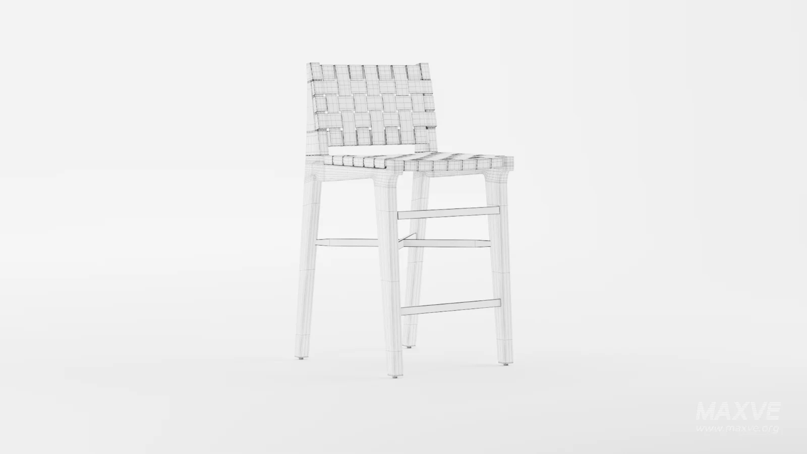 Taj White Leather Strap Bar Stool - Image 7