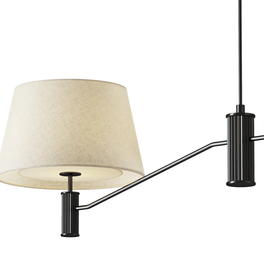 Black Fabric Double Ceiling Lamp - Image 3