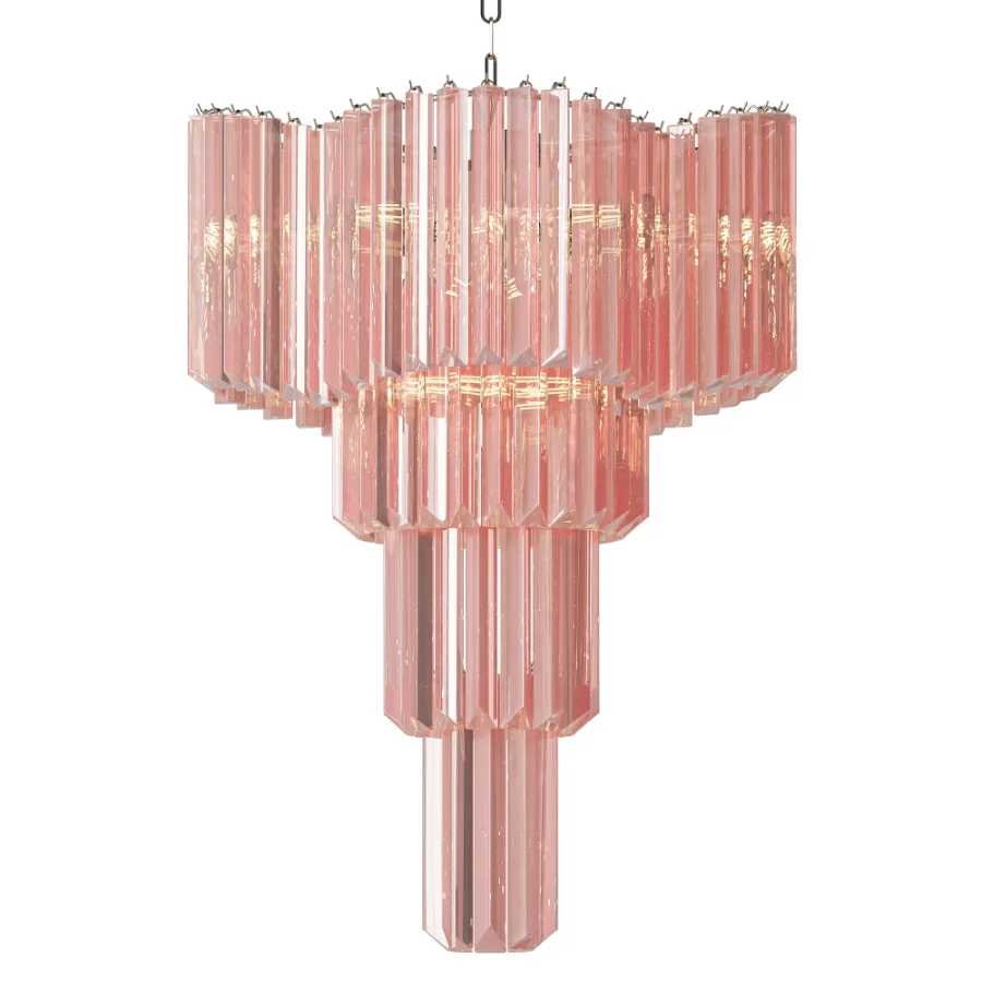 Italian Murano Glass Sputnik Chandelier in Pink - Image 1