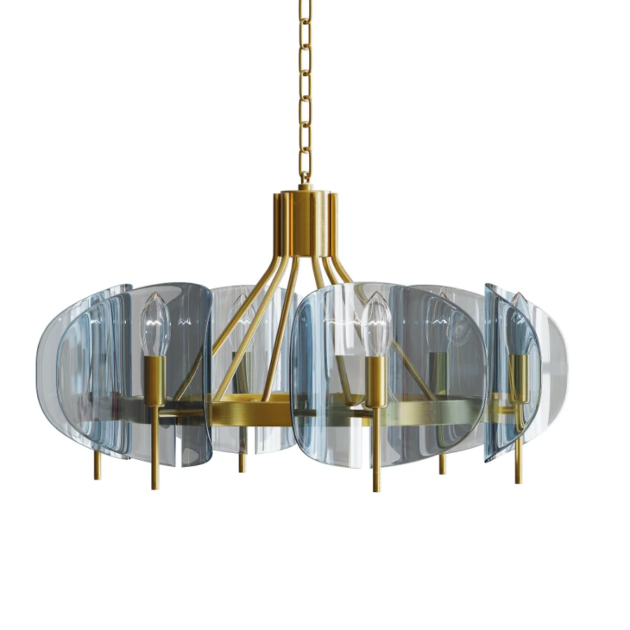 Modern Wagon Wheel 6-Light Chandelier - Image 5