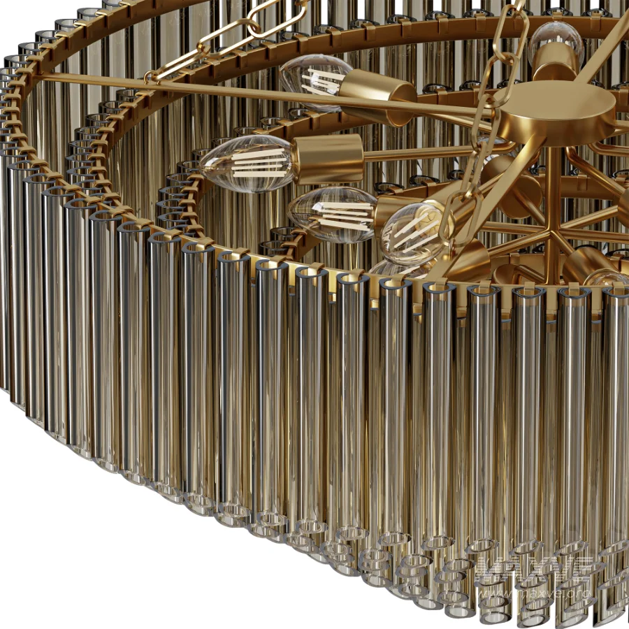 Petalia Wide Brass Chandelier - Image 5