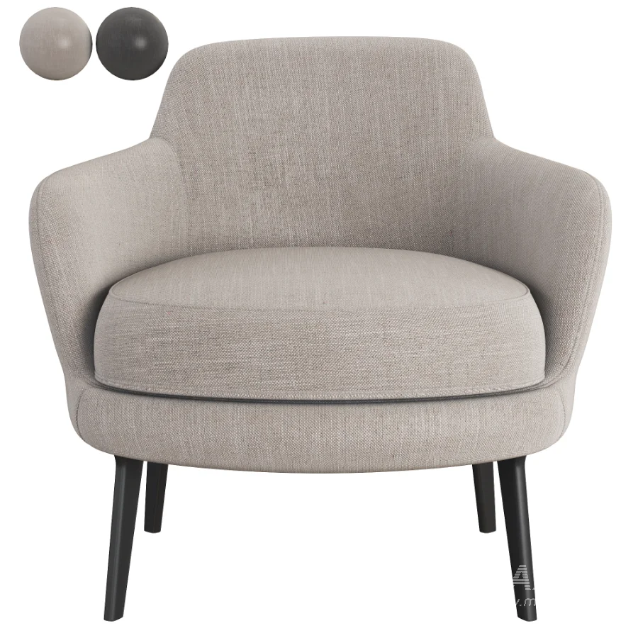 Sum_Armchair_Black_Main_Line_Flax - Image 1