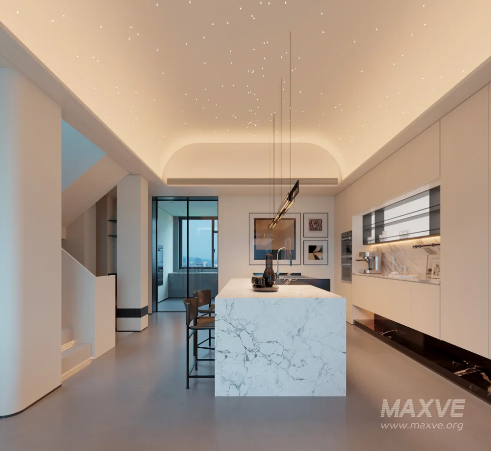 Modern living room and dining room interior scene - Image 1
