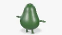 Avocado Cartoon 3D Character - Thumbnail 3