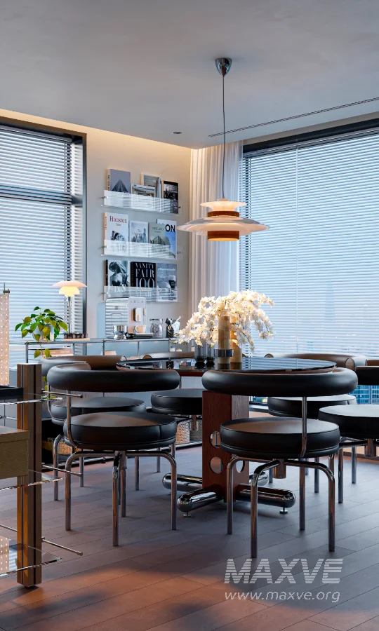 Modern living room and dining room interior scene - Image 8