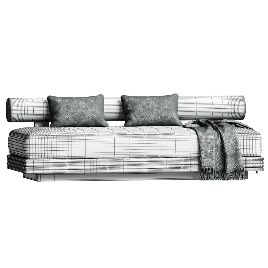 Collins Aluminum 2 Seat Armless Sofa - Image 2