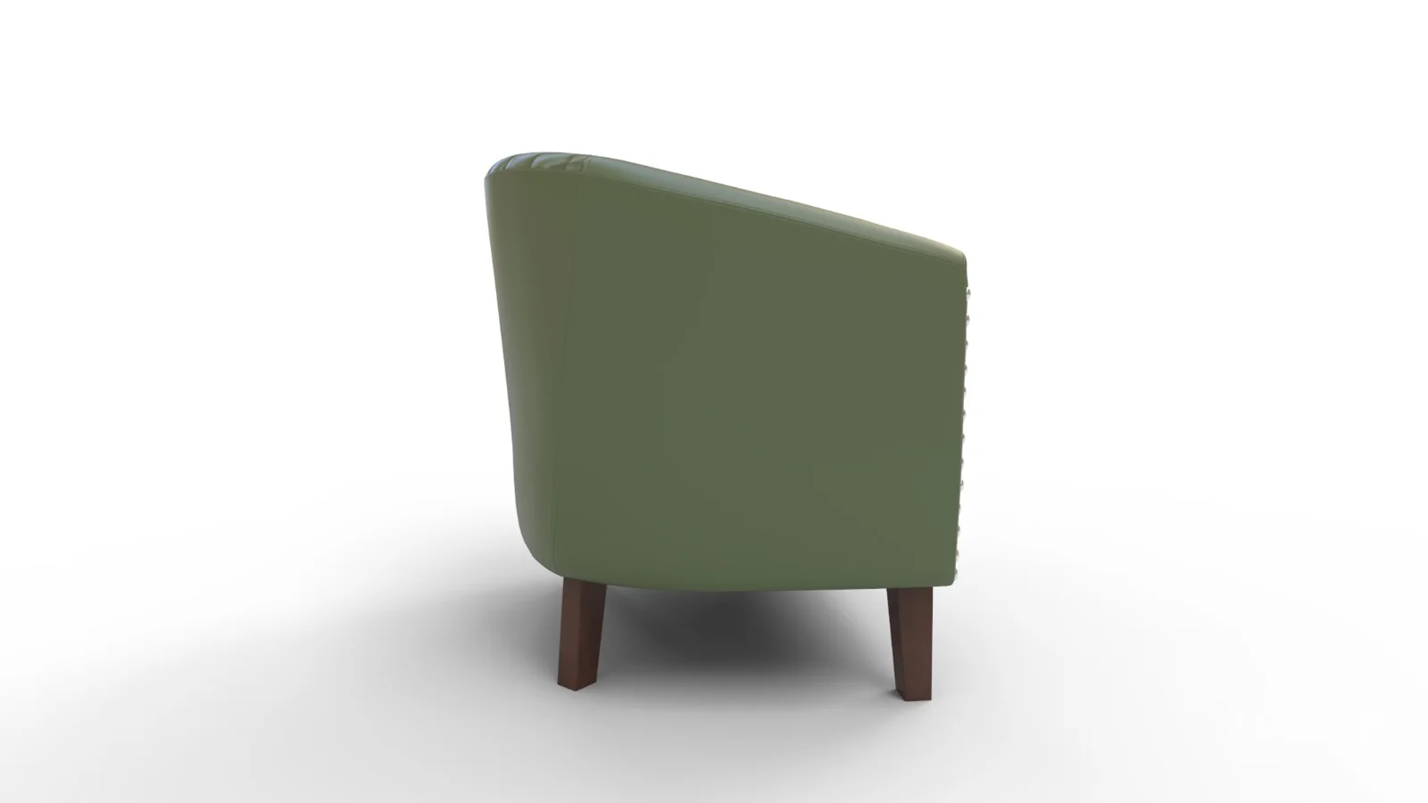 Leather Barrel Accent Chair - Image 3
