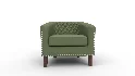 Leather Barrel Accent Chair - Thumbnail 1