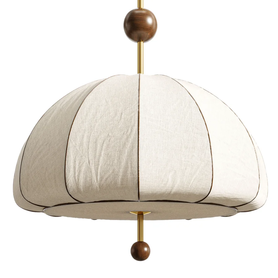 Vintage Floral Pattern Fabric Dome Pendant Light - Image 5