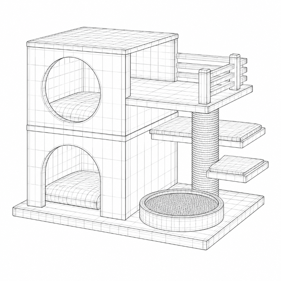 Modern Cat Tree House - Image 9
