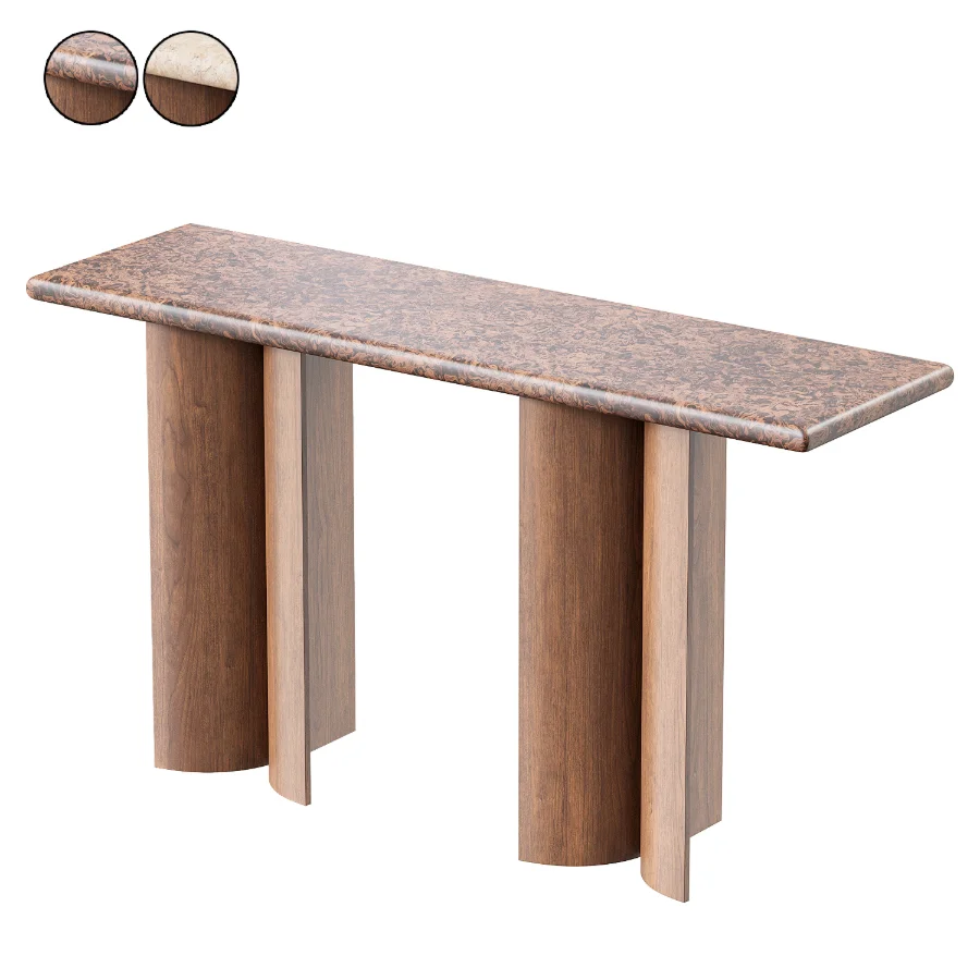 Marble Wood Ivory Console - Image 3