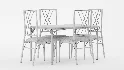 Kitchen Table and Chairs for 4 with Padded Seats - Thumbnail 5