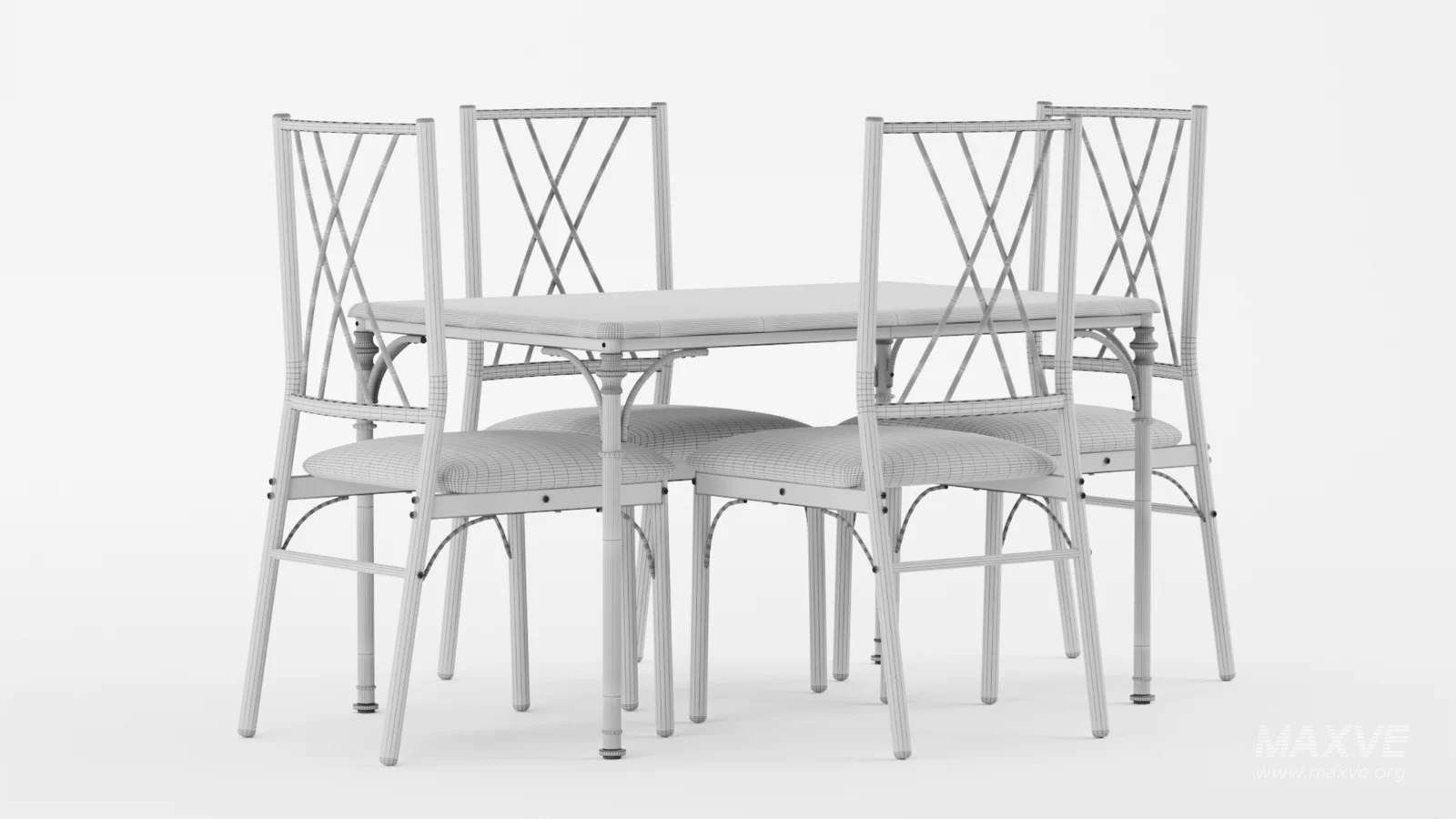 Kitchen Table and Chairs for 4 with Padded Seats - Image 5