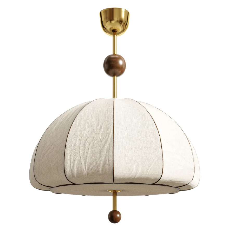 Vintage Floral Pattern Fabric Dome Pendant Light - Image 3