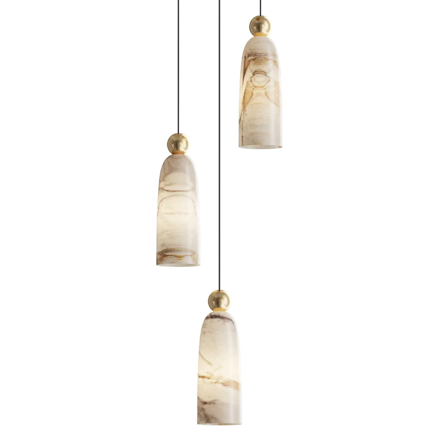 Figure Alabaster Pendant Lamp 3 heads - Image 1