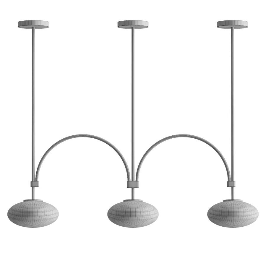 Milo Linear Brass Glass Pendant Lamp - Image 3