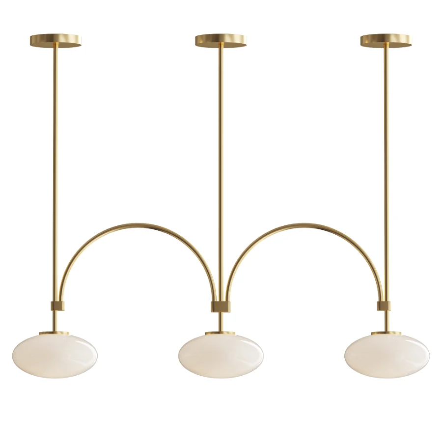 Milo Linear Brass Glass Pendant Lamp - Image 2
