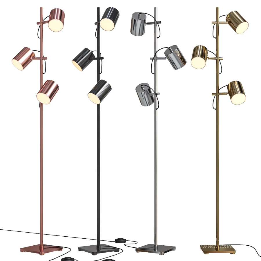 Adjustable nickel floor lamp - Image 4