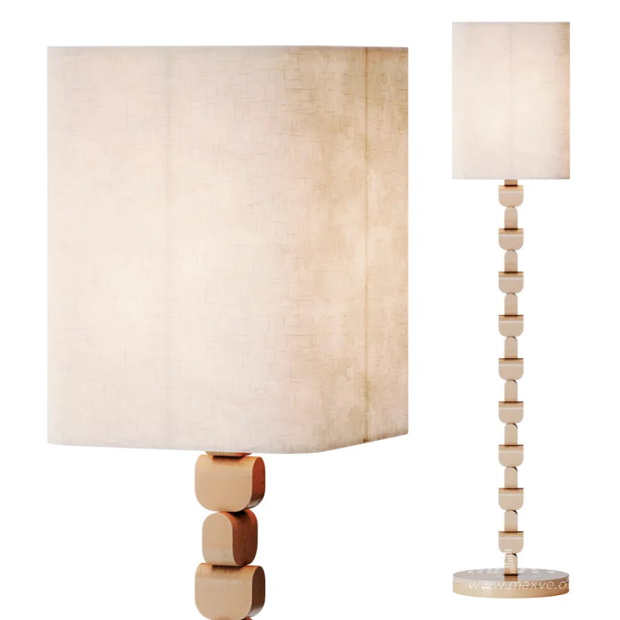 Vintage Wooden Floor Lamp - Image 7