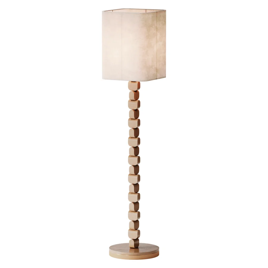 Vintage Wooden Floor Lamp - Image 1