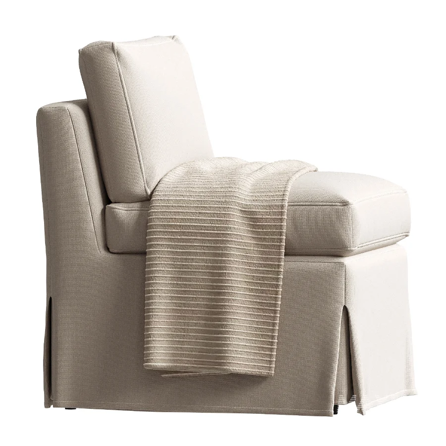Fable Slipcover Dining Slipper Chair Beige - Image 1
