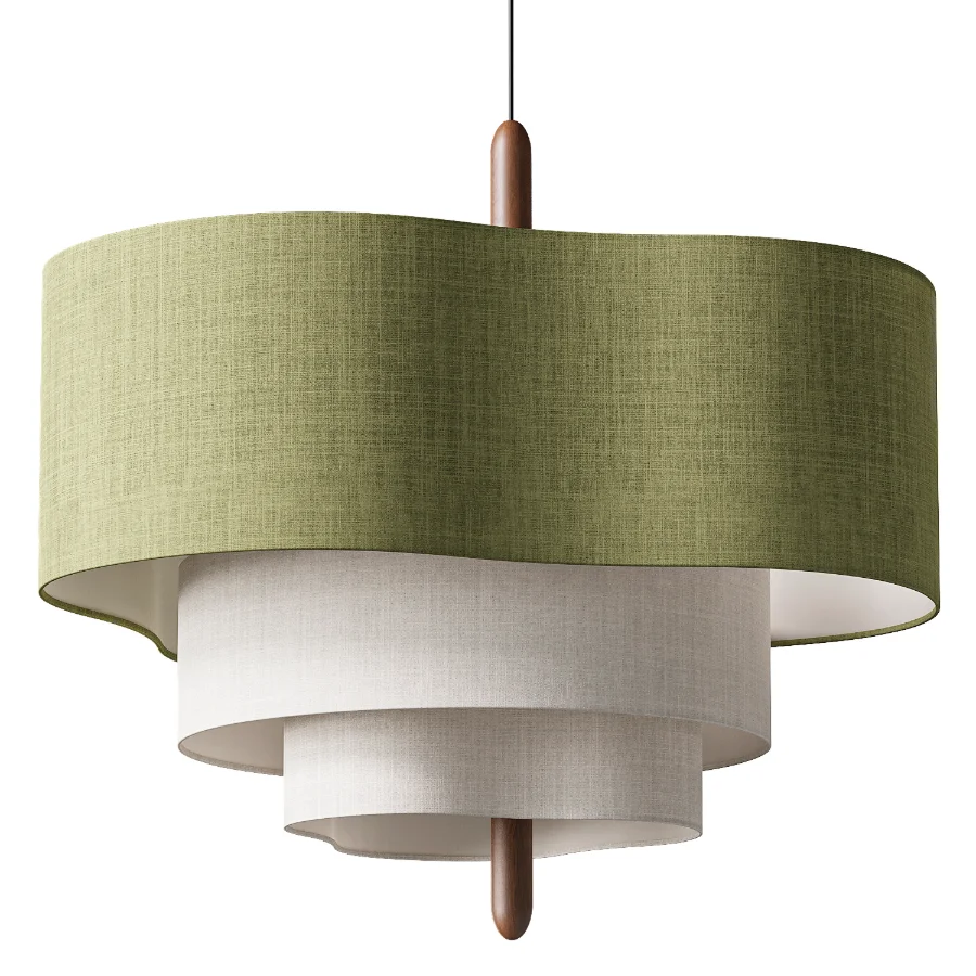 Ophel Green Fabric Pendant Lamp - Image 3