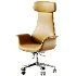 Height Brown Leather Office Chair - Thumbnail 4