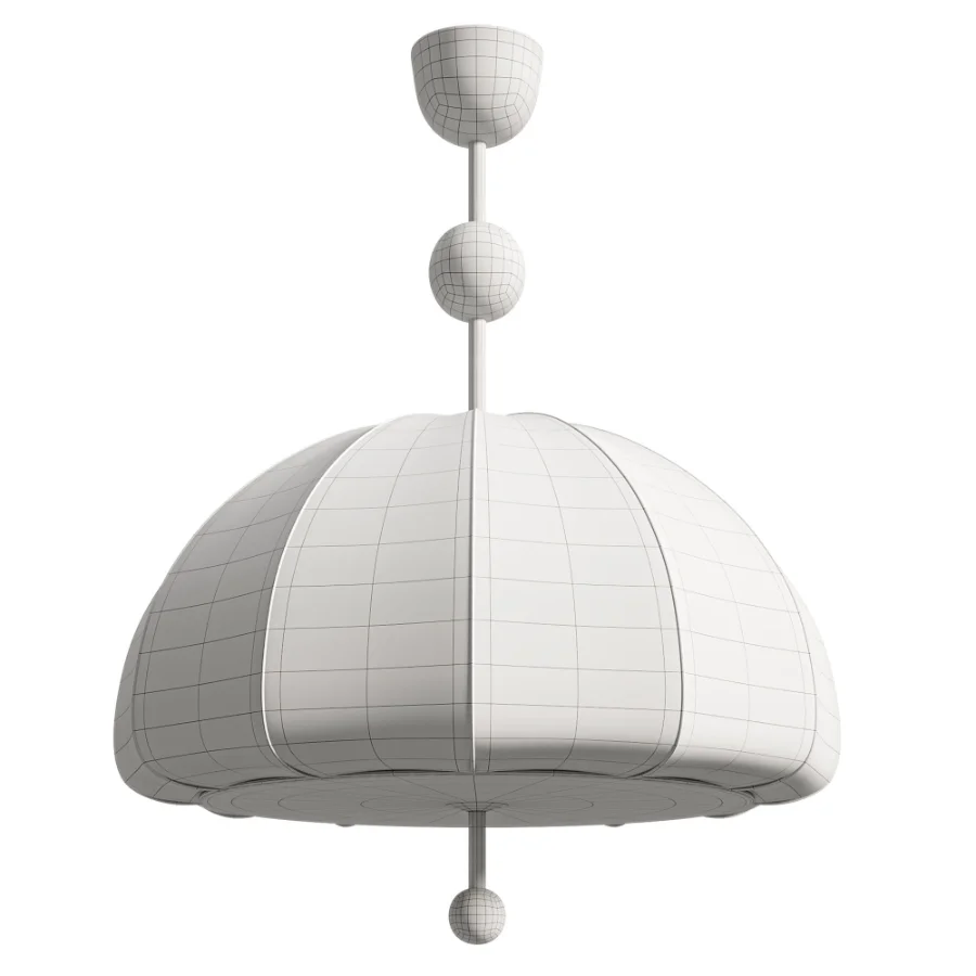 Vintage Floral Pattern Fabric Dome Pendant Light - Image 1