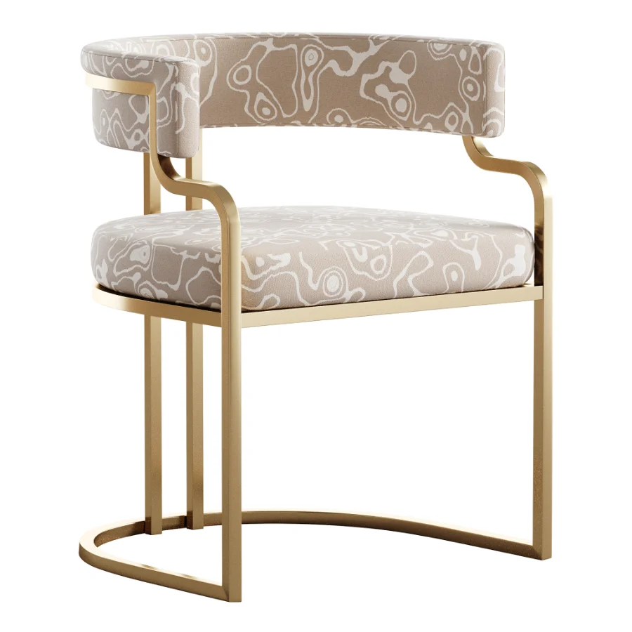 Faux Leather Dining Chairs Glam Style Open Back Armless Chair - Image 6