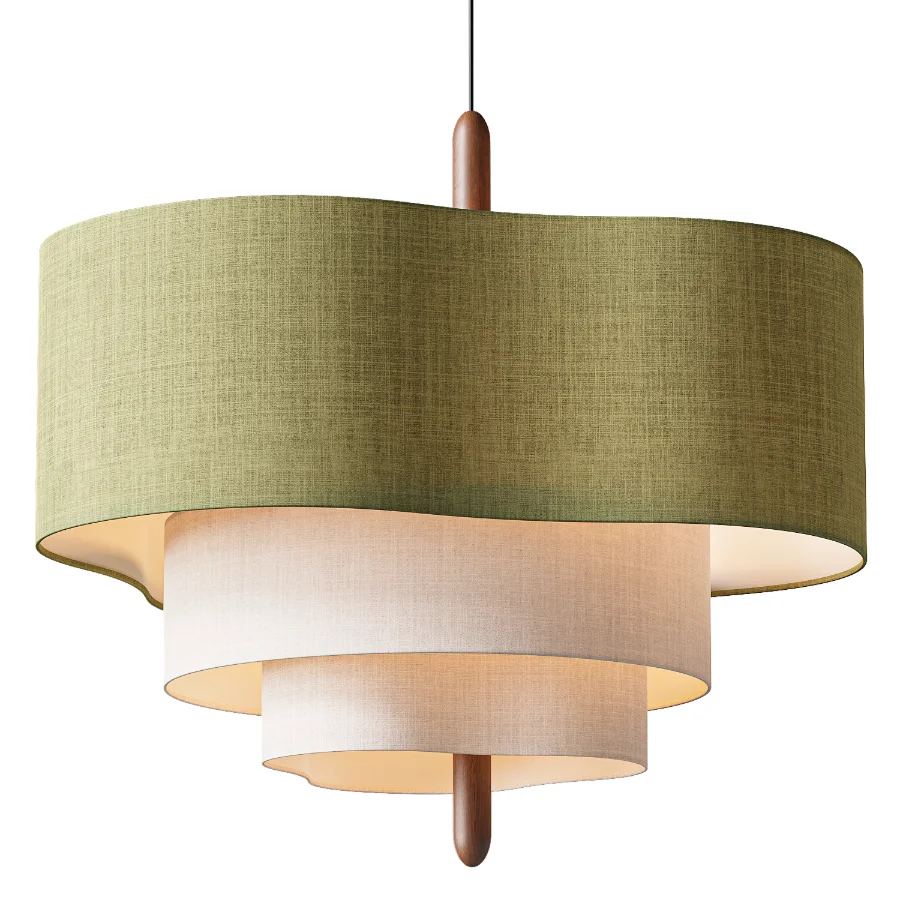 Ophel Green Fabric Pendant Lamp - Image 1