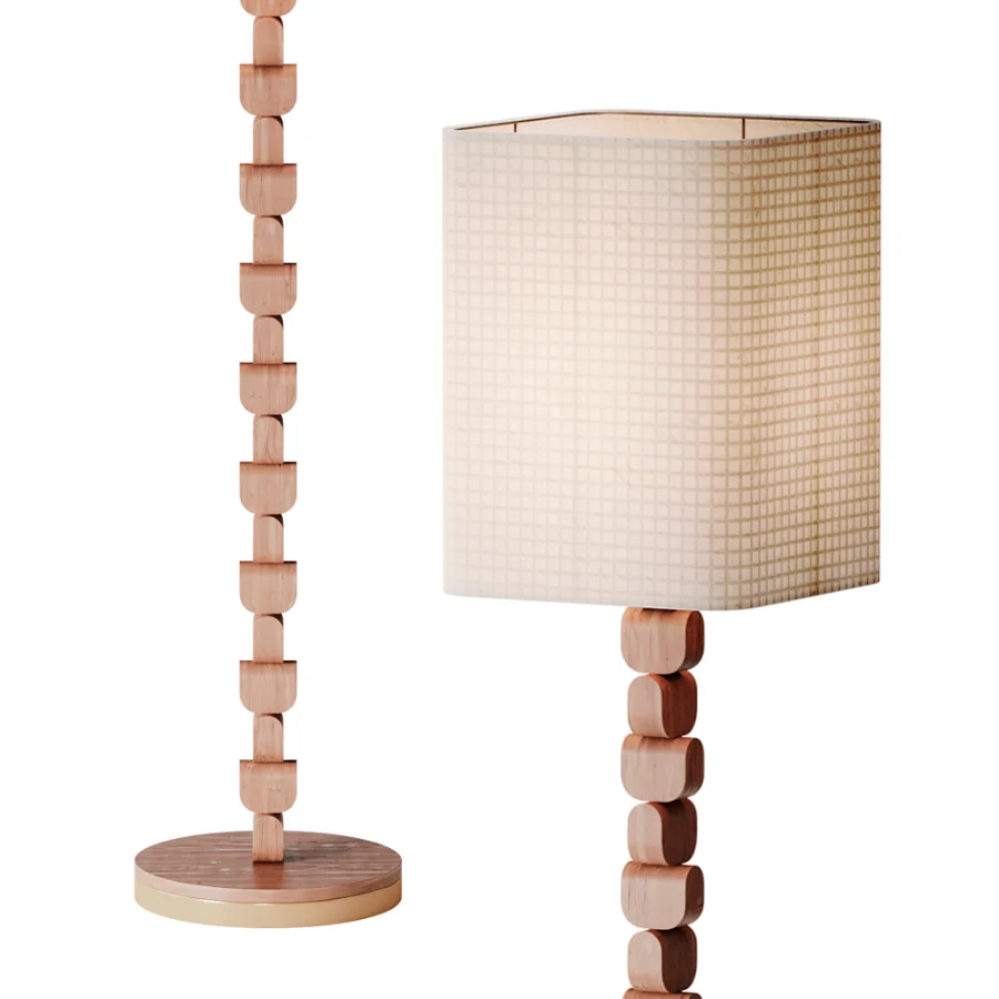 Vintage Wooden Floor Lamp - Image 5