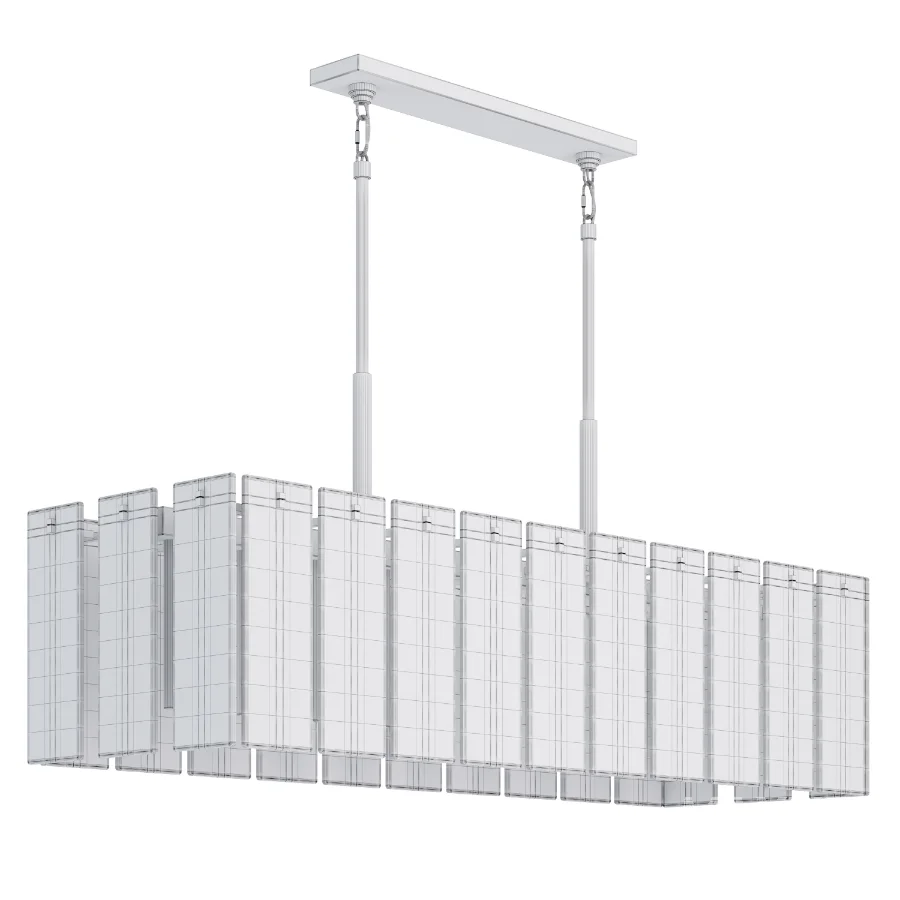 Calamette Modern Glass Rectangular Chandelier - Image 1