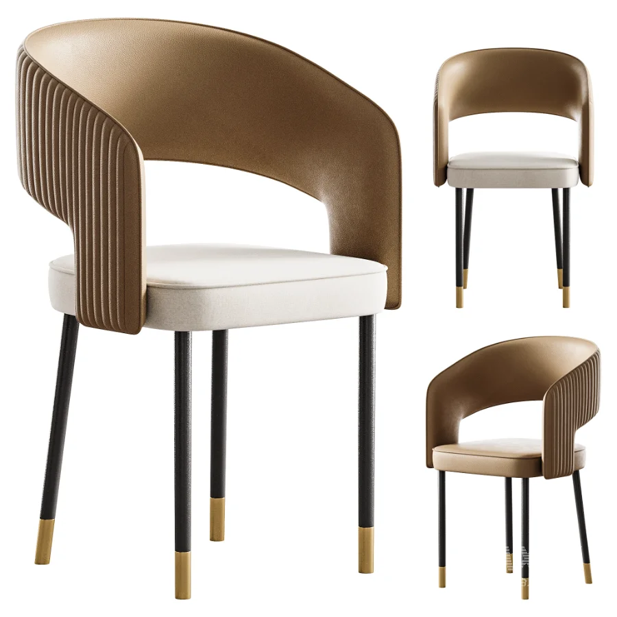 Casual Ventilated Back Arm Chair with Upholstered Armrest - Image 1
