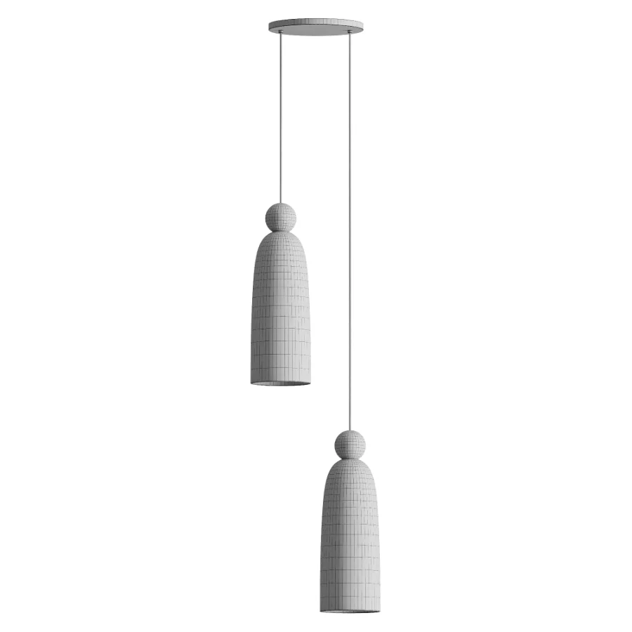 Figure Alabaster Pendant Lamp 2 heads - Image 3