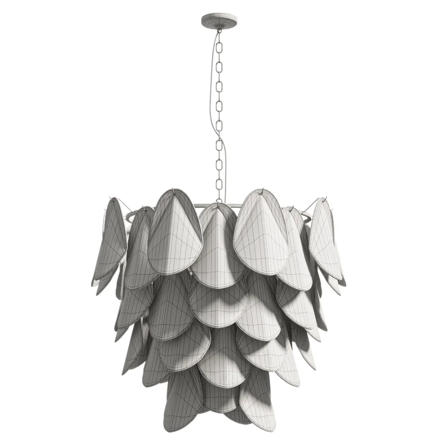 Magnolia Smoke White Glass Chandelier - Image 2