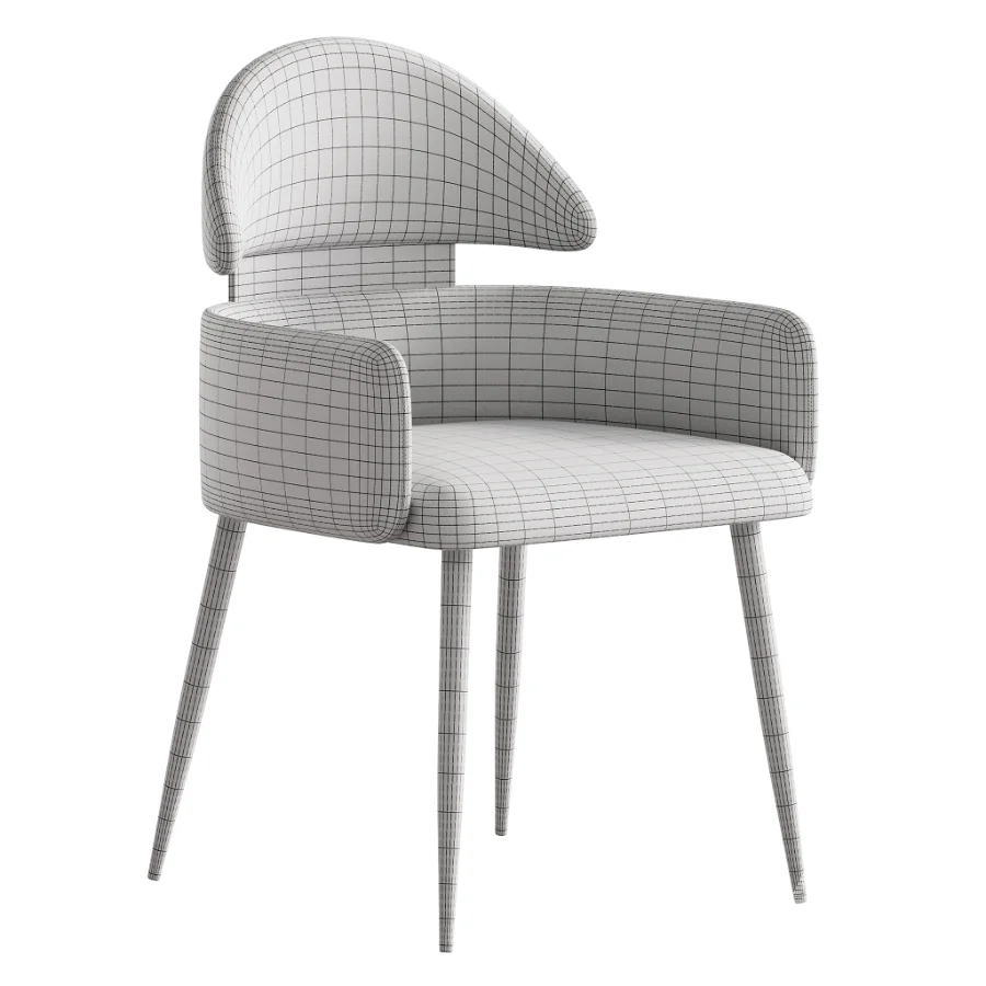 Contemporary Ink Steel Arm Chair - Image 7