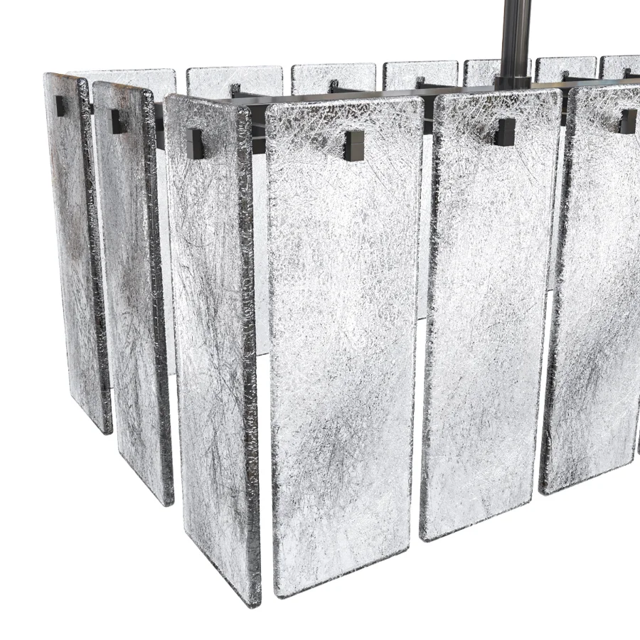Calamette Modern Glass Rectangular Chandelier - Image 3