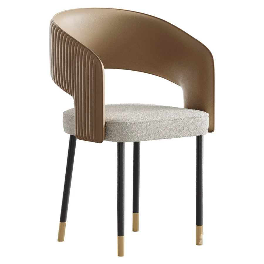 Casual Ventilated Back Arm Chair with Upholstered Armrest - Image 5