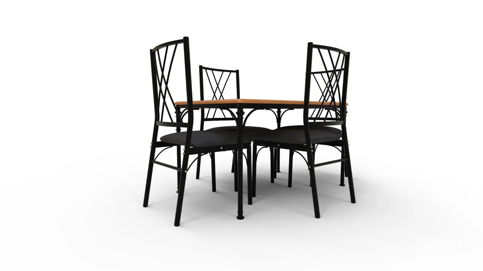 Kitchen Table and Chairs for 4 with Padded Seats - Image 2