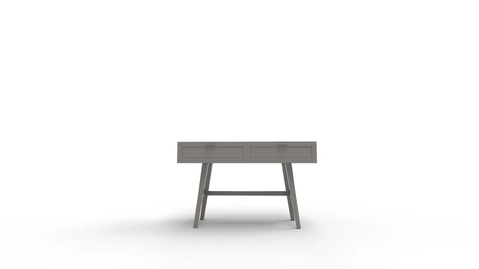 Two Drawer Cane Desk in Brown Wood - Image 3